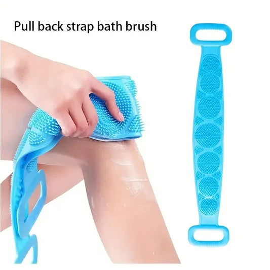 Gentle silicone body scrubber belt for spa like clean