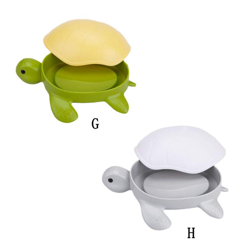 Cute Turtle Soap Tray – Portable Bathroom Drain Holder