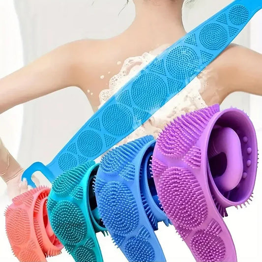 Gentle silicone body scrubber belt for spa like clean