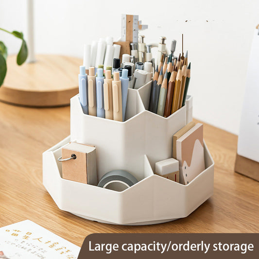 Stylish Portable 9-Grid Rotating Pen Holder and Desk Organiser
