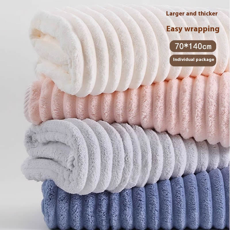 Ultra Soft Coral Fleece Candy Bar Bath Towel
