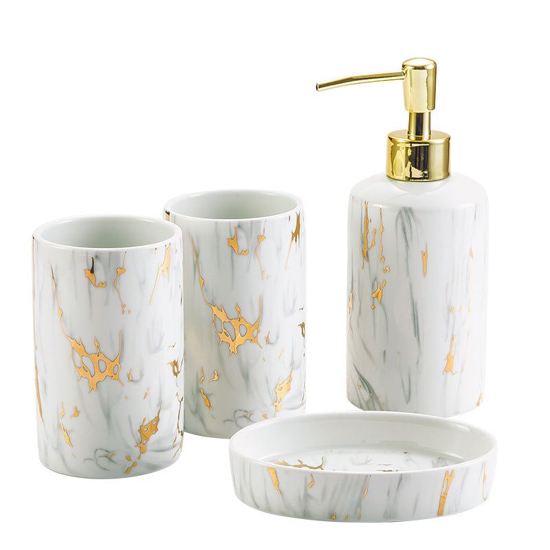 Premium Luxury Marble Ceramic Bathroom Kit-Luxury that Turns Your Bathroom into Paradise.