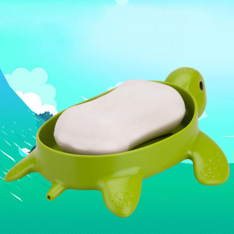 Cute Turtle Soap Tray – Portable Bathroom Drain Holder