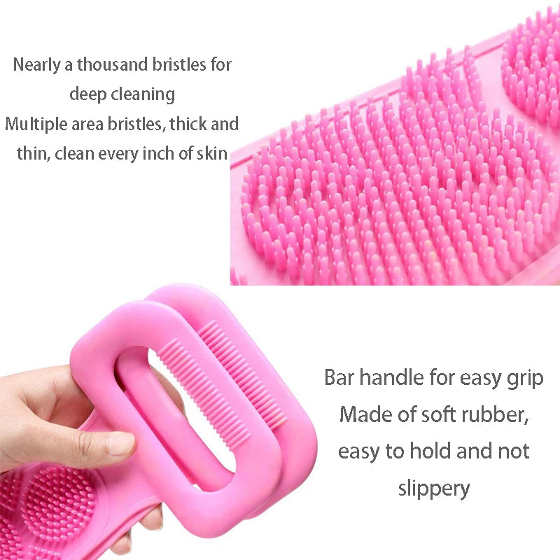Gentle silicone body scrubber belt for spa like clean