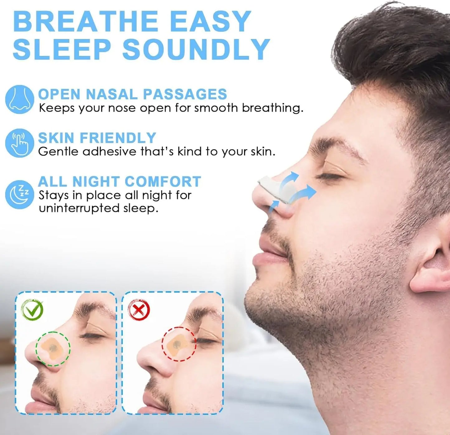 Anti-Snoring Magnetic Nose Strips for Easy Breathing & Peaceful Sleep