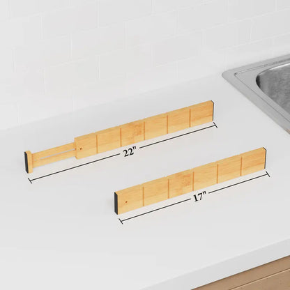 Adjustable Bamboo Drawer Dividers for Home & Office