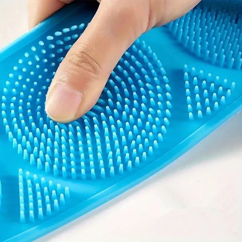 Gentle silicone body scrubber belt for spa like clean