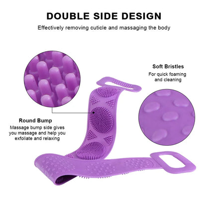 Gentle Silicone Body Scrubber & Relaxing Exfoliation Belt for Smooth Skin