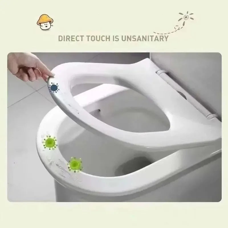 Hygienic Self-Adhesive Silicone Toilet Seat Lifter- For Germs Free Hands
