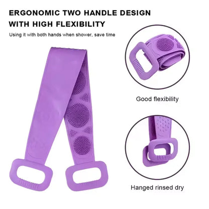 Gentle Silicone Body Scrubber & Relaxing Exfoliation Belt for Smooth Skin