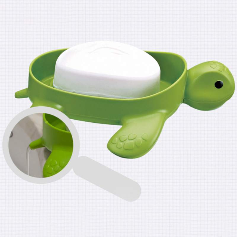 Cute Turtle Soap Tray – Portable Bathroom Drain Holder