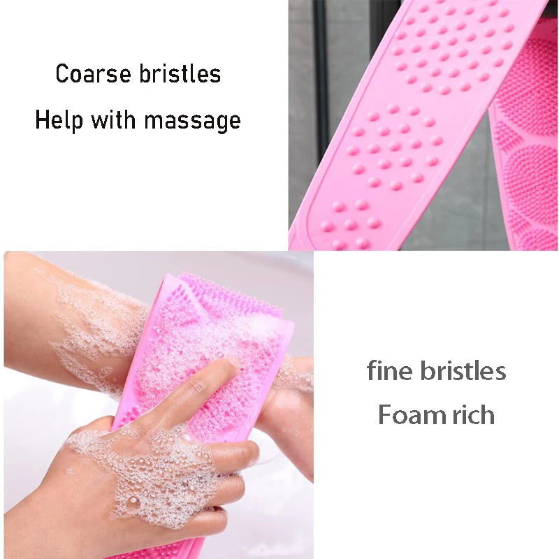 Gentle silicone body scrubber belt for spa like clean