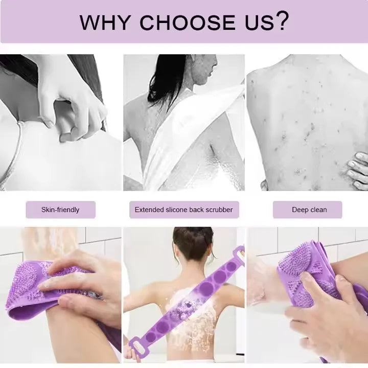 Gentle Silicone Body Scrubber & Relaxing Exfoliation Belt for Smooth Skin