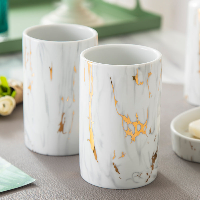 Premium Luxury Marble Ceramic Bathroom Kit-Luxury that Turns Your Bathroom into Paradise.