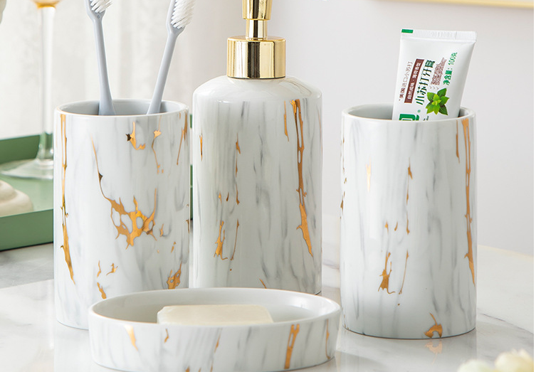 Premium Luxury Marble Ceramic Bathroom Kit-Luxury that Turns Your Bathroom into Paradise.