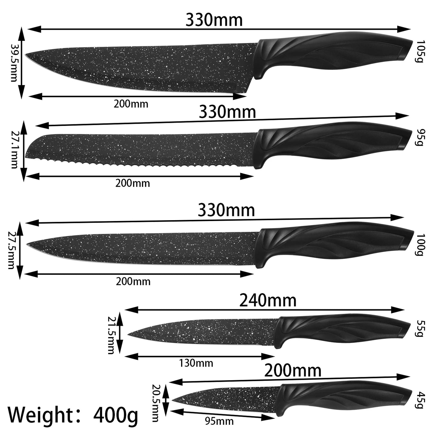 Smart Durable Stainless Steel Knives set with Elegant Design