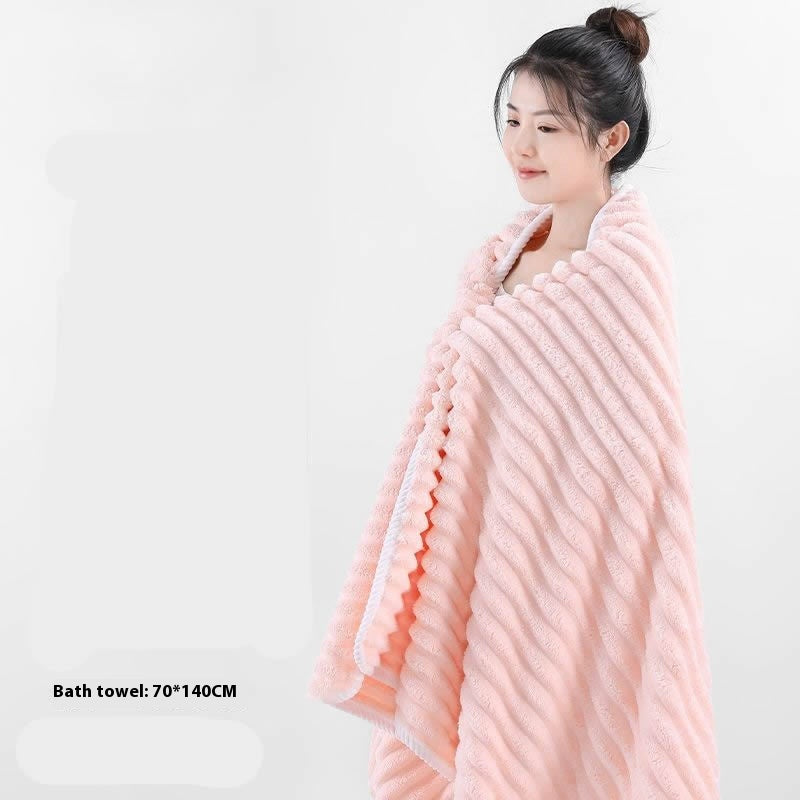 Ultra Soft Coral Fleece Candy Bar Bath Towel